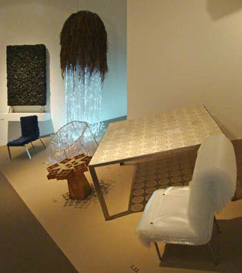 Objets Trouvés: incl. the Garden-Hose chair , the Anemone chair, the Tattoo table and the Bubble-Wrap chair