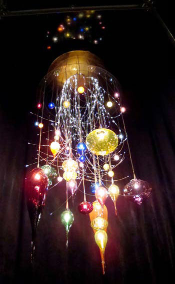 Master glassblower Patrick Crespin’s fabulous lamps are like showers of undersea fireworks. Pictured: Maniola.